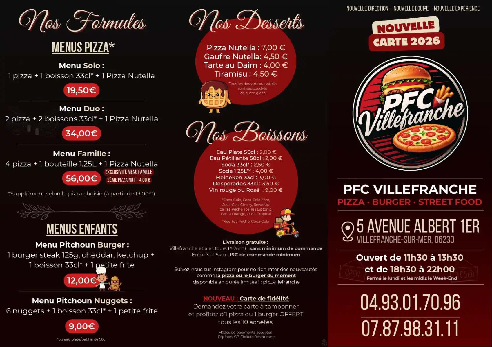 Pfc Livraison Pizza Burger Villefranche Sur Mer Menu PFC Villefranche2